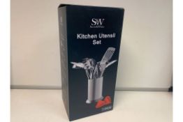 4 X NEW BOXED SCOTT & WHITE 11 PIECE KITCHEN UTENSIL SETS. RRP £59.99 EACH. STAINLESS STEEL,