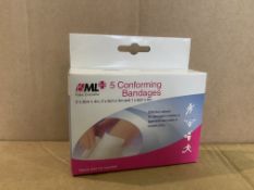 192 X BRAND NEW BML PACKS OF 5 CONFORMING BANDAGES R15