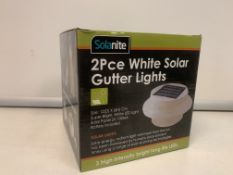 10 X NEW BOXED PACKS OF 2 SOLANITE LED SOLAR GUTTER LIGHTS. HIGH INTENSITY BRIGHT LONG LIFE LEDs (