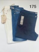 3 PIECE LADIES MIXED JEANS LOT IN VARIOUS SIZES INCLUDING MAURO GRIFONI, BETTY BAR, CHEAP MONDAY RRP