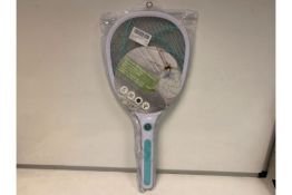 12 X NEW PACKAGED ELECTRIC FLY SWATTERS - BATTERY POWERED - USB RECHARGABLE - LED LIGHTS. RRP £14.99