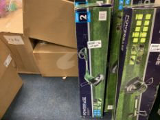 2 X POWERBASE 30CM 450W ELECTRIC GRASS TRIMERS (UNCHECKED, UNTESTED) EBR