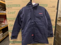 3 X BRAND NEW DICKIES 10OZ INSULATED PARKA JACKETS NAVY SIZE LARGE RRP £190 EACH S1