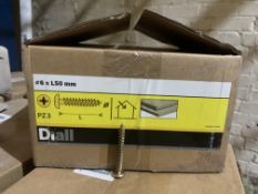 15 X NEW 4KG BOXES OF DIALL 6x50MM PZ3 PAN HEAD WOOD SCREWS (EB/ISLE)