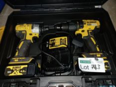 DEWALT DCK2060M2T-SFGB 18V 4.0AH LI-ION XR BRUSHLESS CORDLESS TWIN PACK 2 BATTERIES, CHARGER AND