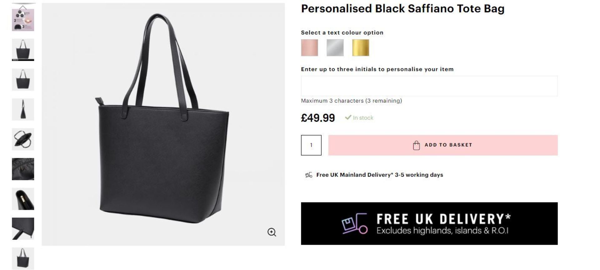 2 x NEW PACKAGED Beauti Saffiano Tote - Black. RRP £49.99 each. Note: Item is not personalised.