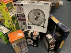 MIXED LOT INCLUDING FANS, HEATERS, TREE LIGHTS ETC (UNCHECKED, UNTESTED) EBR
