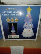 NEW BOXED 6FT INFLATABLE CHRISTMAS TREE WITH DISCO LIGHTS, 180CM HEIGHT APPROX, INDOOR AND OUTDOOR