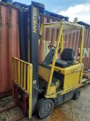 WITHDRAWN UNTIL FURTHER NOTICE.HYSTER 1.75 FORKLIFT TRUCK WITH CHARGER ( COLLECTION STOCKPORT )