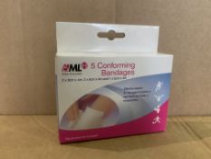 192 X BRAND NEW BML PACKS OF 5 CONFORMING BANDAGES R15