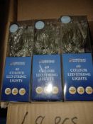 20 X NEW BOXED COLOUR LED STRING LIGHTS BATTERY OPERATED 40 LED LIGHTS LEAD WIRE 40CM APPROX - PCK
