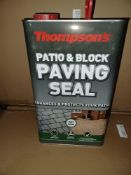 4 x NEW 5L TUBS OF THOMPSONS PATIO & BLOCK PAVING SEAL. ENHANCES & PROTECTS YOUR PATIO (ROW19)