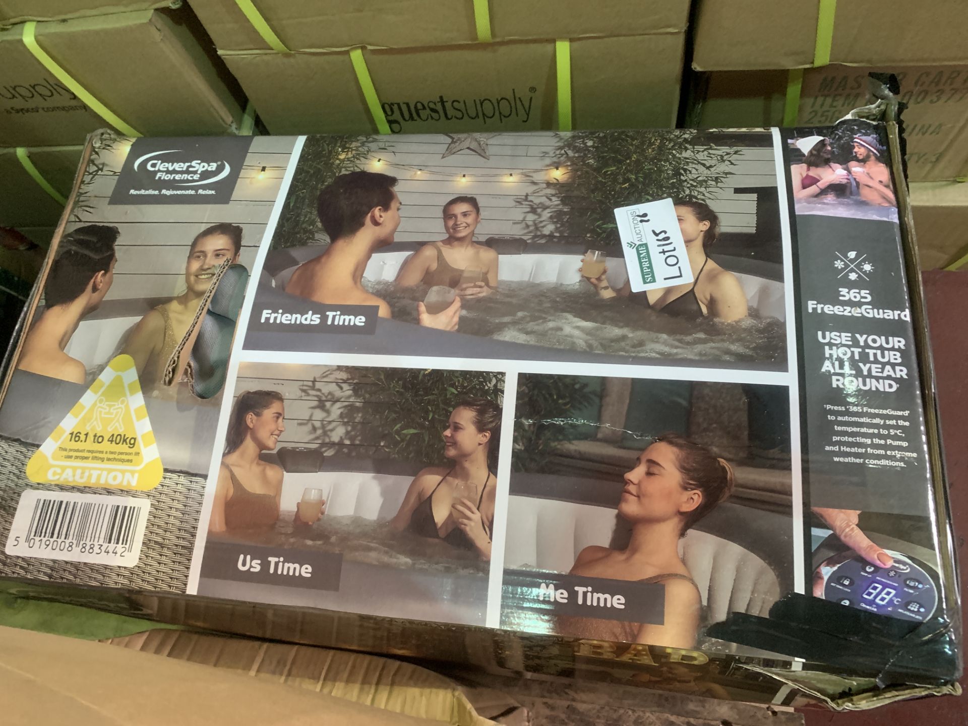 BOXED CLEVERSPA FLORENCE 6 PERSON HOT TUB (UNCHECKED, UNTESTED)