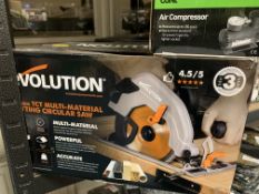 EVOLUTION 185MM MULTIPURPOSE CIRCULAR SAW 240V COMES WITH BOX (UNCHECKED, UNTESTED) EBR