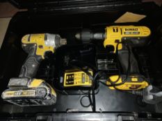 DEWALT DCZ298D2T-SFGB 18V 2.0AH LI-ION XR CORDLESS COMBI DRILL & IMPACT DRIVER TWIN PACK COMES