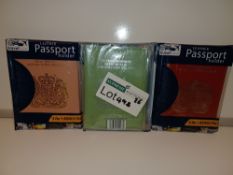 140 X BRAND NEW PASSPORT COVERS IN VARIOUS DESIGNS R15