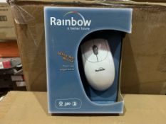 40 X BRAND NEW RAINBOW WHITE NET MOUSE R10