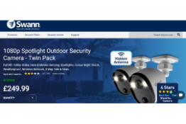 NEW BOXED Swann 1080p Spotlight Outdoor Security Camera Set - Twin Pack. RRP £249.99. Full HD