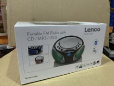 4 X BRAND NEW LENCO PORTABLE FM RADIO WITH CD/SMP/USB R9
