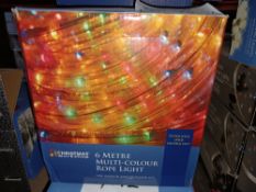 6 X NEW BOXED 6 METRE MULTI COLOUR ROPE LIGHT FITTED WITH SPEED CONTROL UNIT