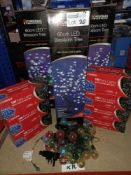 NEW BOXED 12 X MIXED CHRISTMAS LOT, INCLUDING LED BLOSSOM CHRISTMAS TREES, FAIRY LIGHTS ETC - PCK