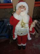 NEW BOXED DECORATIVE SANTA FIGURE 90CM TALL, TRADITIONAL FATHER CHRISTMAS SUIT - PCK