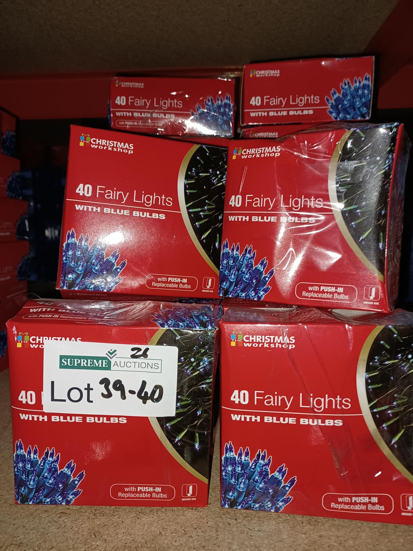 10 X NEW BOXED FAIRY LIGHTS WITH BLUE BULBS APPROX 6M TOTAL WIRE LENGTH - PCK