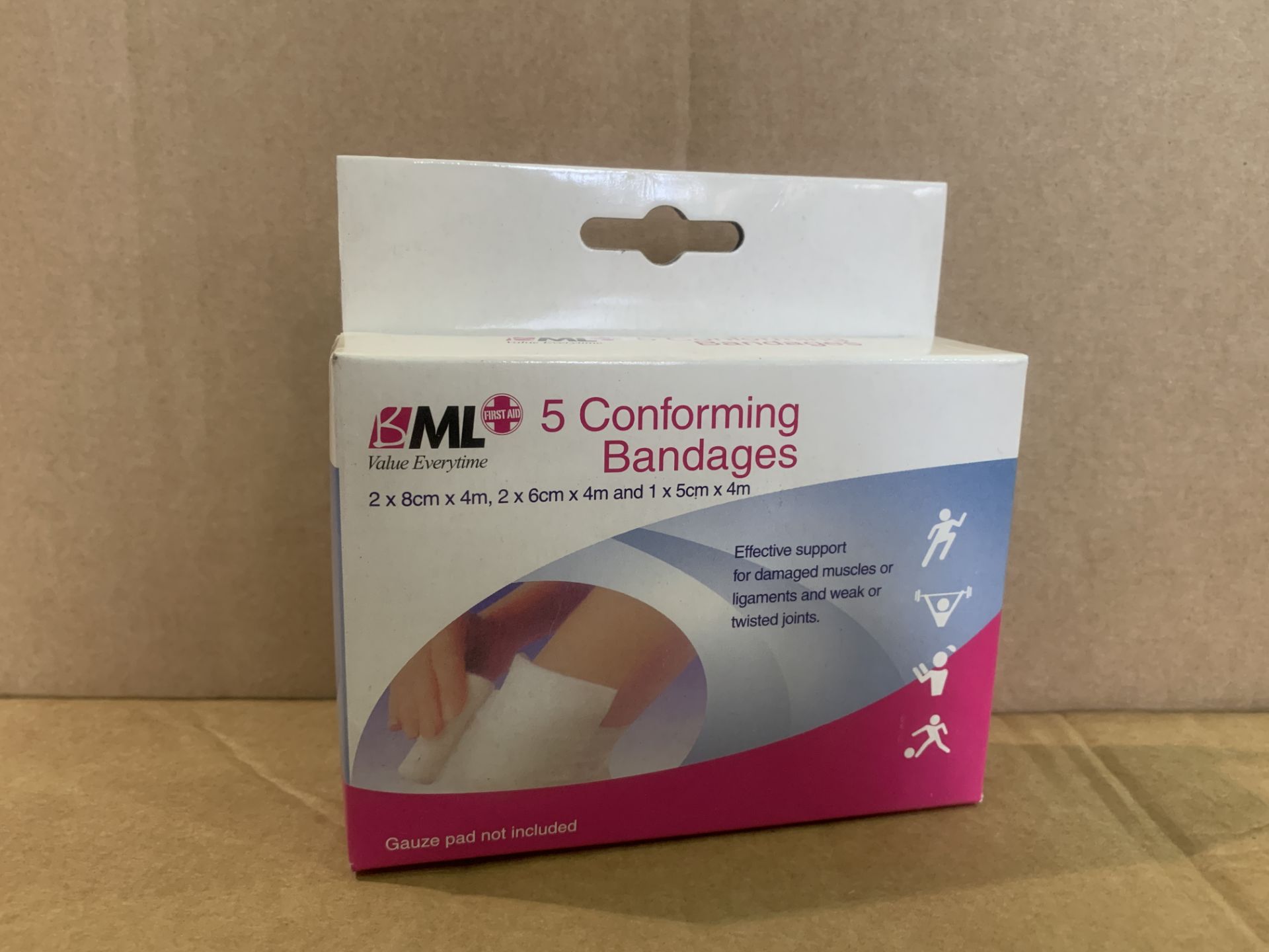 192 X BRAND NEW BML PACKS OF 5 CONFORMING BANDAGES R15
