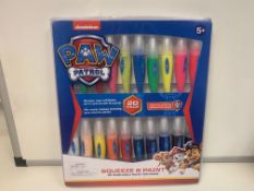 10 X PACKS OF 20 NICKELODEON PAW PATROL SQUEEZE & PAINT WASHABLE PAINT BRUSH SETS (ROW11)
