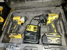 DEWALT DCK2060M2T-SFGB 18V 4.0AH LI-ION XR BRUSHLESS CORDLESS TWIN PACK COMES WITH 1 BATTERY,