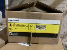 15 X NEW 4KG BOXES OF DIALL 6x50MM PZ3 PAN HEAD WOOD SCREWS (EB/ISLE)