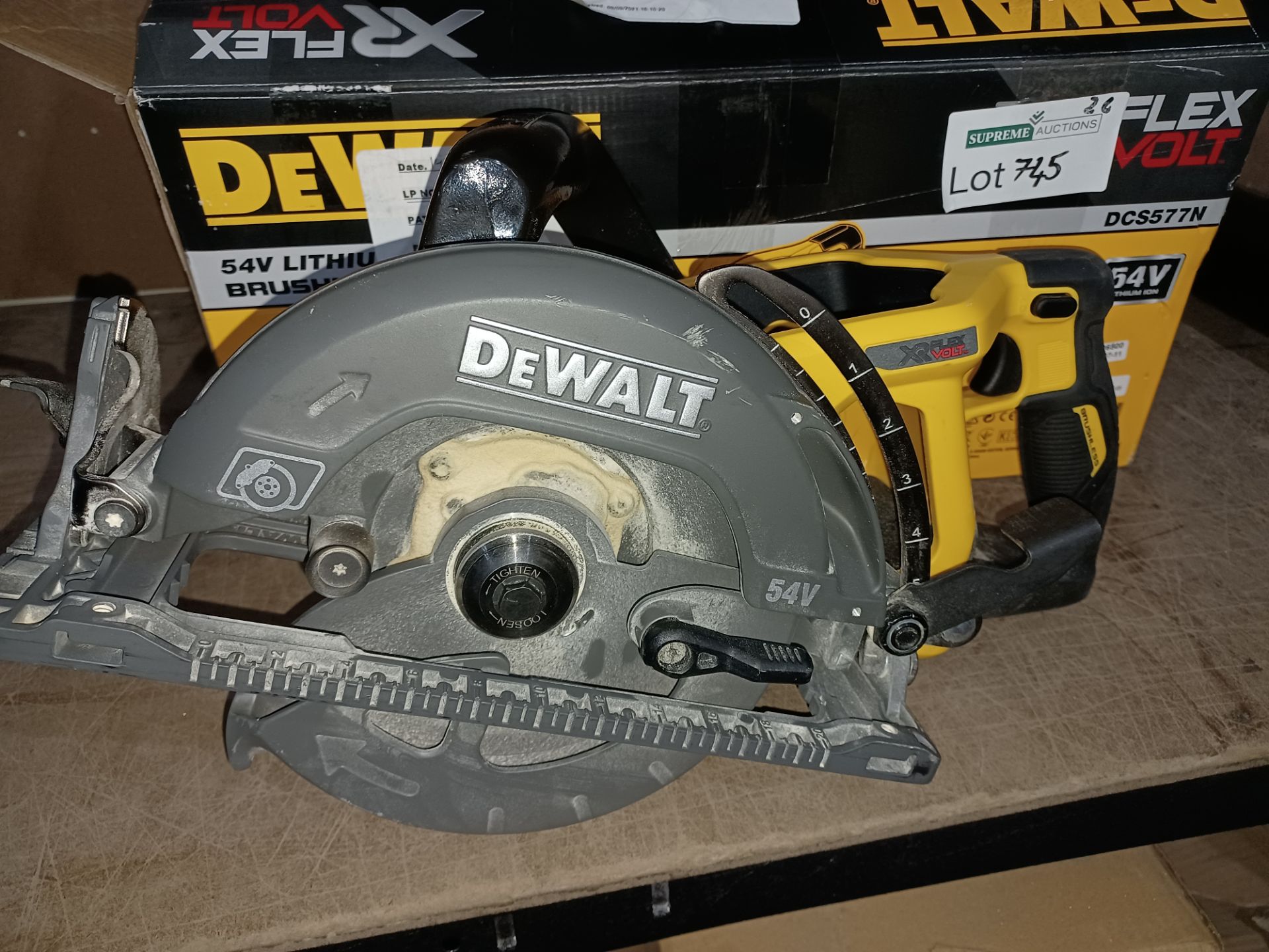 DEWALT DCS577N-XJ 190MM 54V LI-ION XR BRUSHLESS CORDLESS HIGH TORQUE CIRCULAR SAW - BARE UNCHECKED/