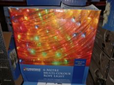 6 X NEW BOXED 6 METRE MULTI COLOUR ROPE LIGHT FITTED WITH SPEED CONTROL UNIT