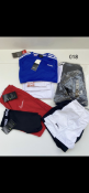 (NO VAT) MIXED KIDS SPORT LOT IN VARIOUS SIZES INCLUDING UNDER ARMOUR, NIKE AND ADIDAS RRP £210 018