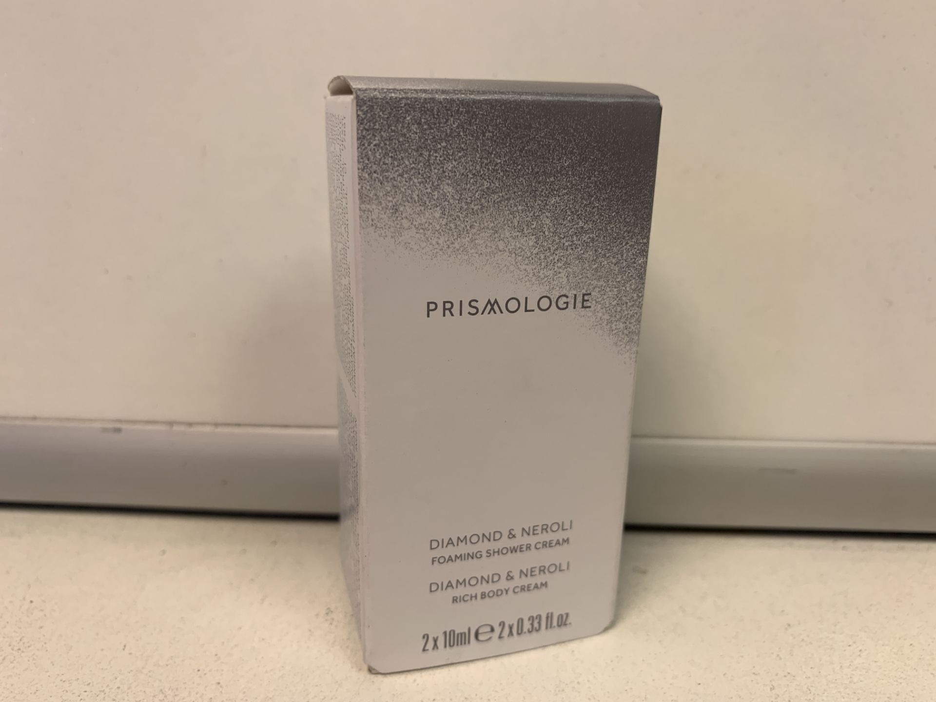 100 X BRAND NEW PRISMOLOGIE 2 X 10ML DIAMOND AND NEROLI FOAMING SHOWER CREAMS RRP £5 EACH