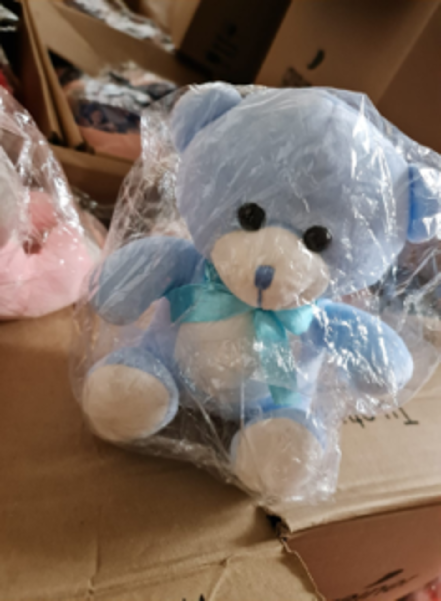 20 X BRAND NEW BLUE SOFT TOY TEDDY BEARS WITH BOW RRP £12 EACH S1