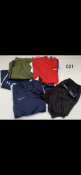 10 PIECE MIXED SPORTS CLOTHING LOT IN VARIOUS SIZES INCLUDING ADIDAS, DONNAY AND UNDER ARMOUR RRP £