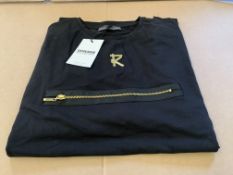 11 X BRAND NEW RISK COUTURE BLACK CHEST GOLD ZIPPER TOPS SIZE XL S1
