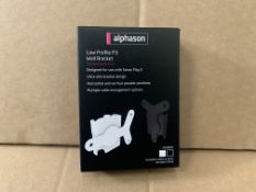 50 X BRAND NEW ALPHASON LOW PROFILE P3 WALL BRACKETS WHITE S1