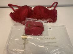 15 X BRA AND PANTS SET DESING 1 RED (SIZES MAY VARY) S1