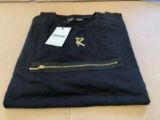 15 X BRAND NEW RISK COUTURE BLACK CHEST GOLD ZIPPER TOPS SIZE SMALL XS