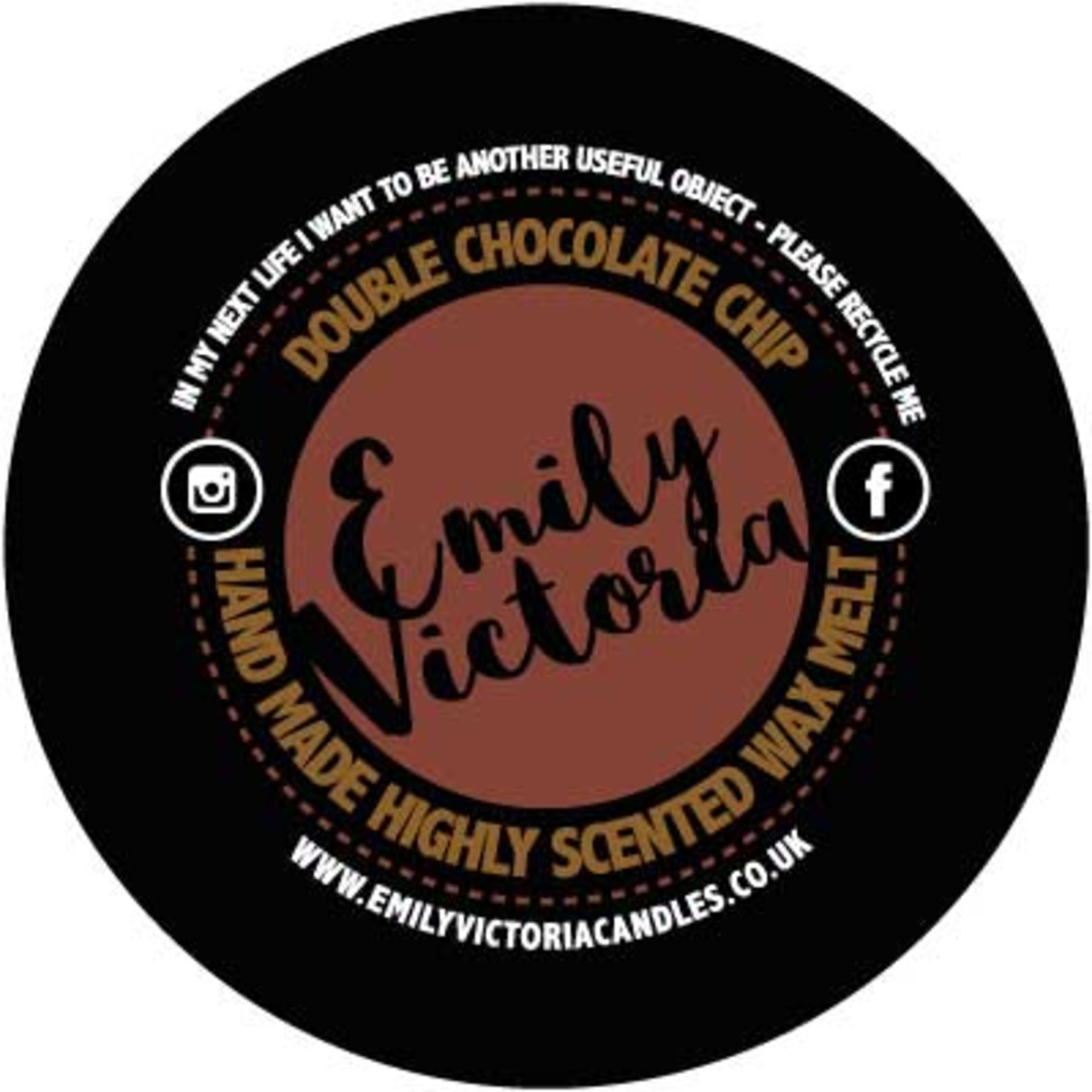 75 X BRAND NEW EMILY VICTORIA CANDLE DOUBLE CHOCOLATE CHIP 30G HIGHLY SCENTED WAX MELTS S1