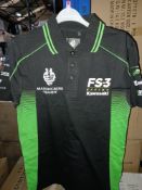 10 X BRAND NEW RACING OFFICIAL KAWASAKI MASSINGBERD POLOS SIZE SMALL BLACK R18