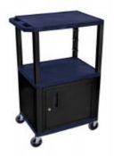 BRAND NEW BLACK PLASTIC SERVICE TROLLEY WITH CABINET RRP £660 GI488CL