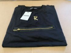 12 X BRAND NEW RISK COUTURE BLACK CHEST GOLD ZIPPER TOPS SIZE SMALL S1