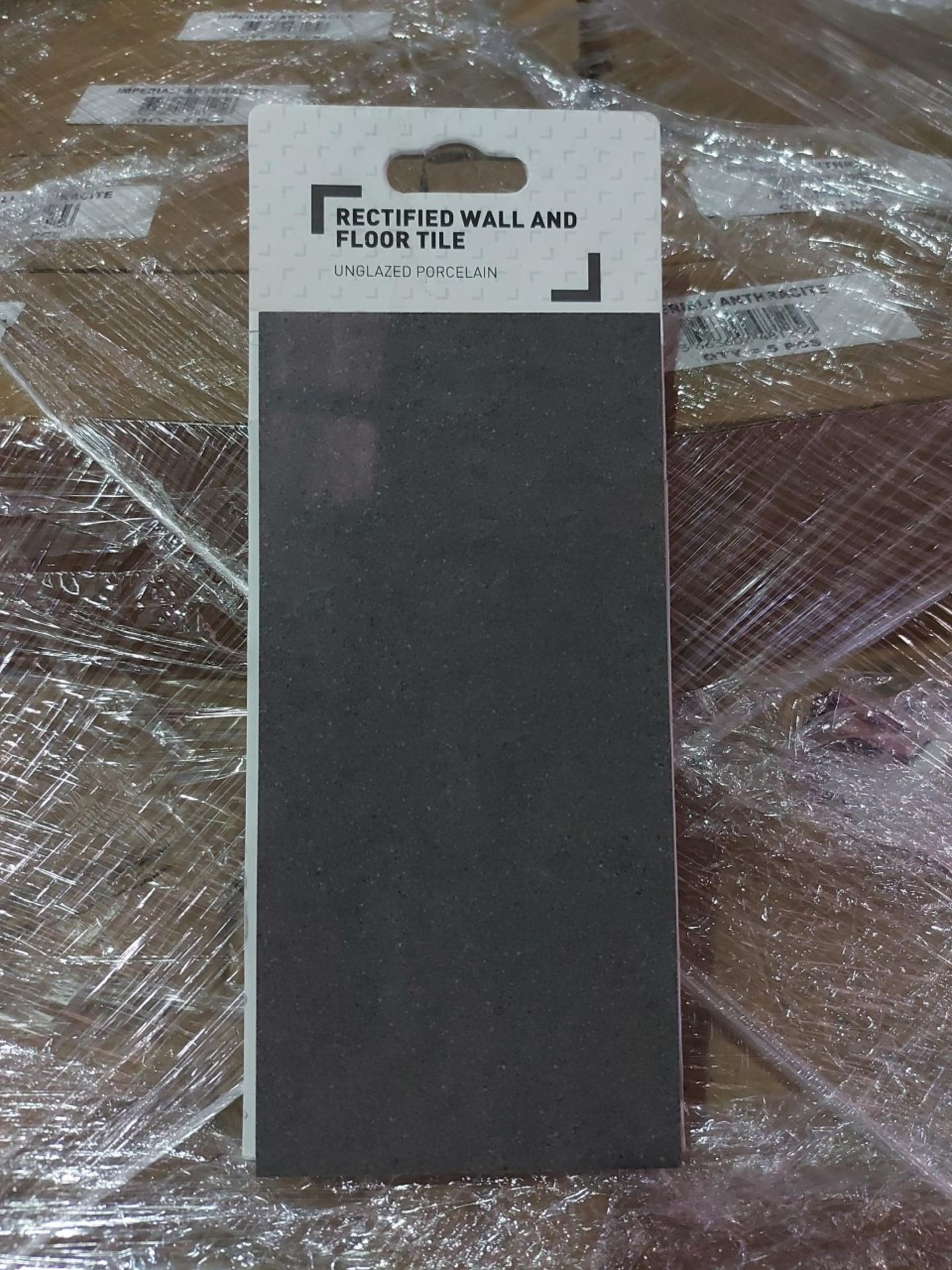 (F23) PALLET TO CONTAIN 800 x IMPERIALI ANTHRACITE RECTIFIED WALL AND FLOOR TILE PORCELAIN. SAMPLES