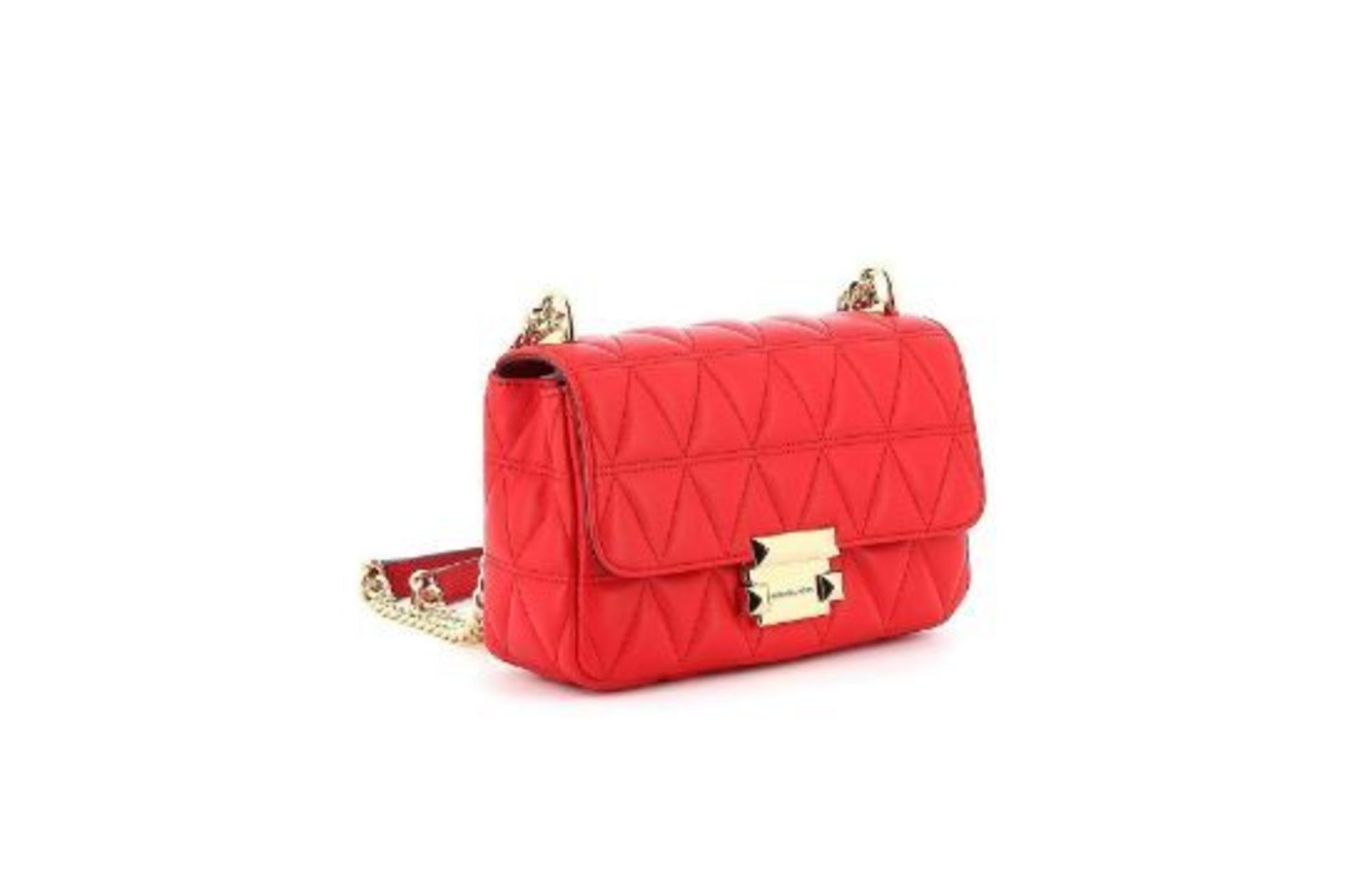 BRAND NEW MICHAEL KORS SLOAN BRIGHT RED SMALL CHAIN SHOULDER BAG (9805) RRP £335 - 1