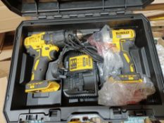 DEWALT DCK-SFGB 18V 4.0AH LI-ION XR BRUSHLESS CORDLESS TWIN PACK WITH CHARGER AND CARRY CASE