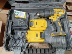 DEWALT 18V XR BRUSHLESS COMBI DRILL WITH 2 BATTERIES CHARGER AND CARRY CASE UNCHECKED/UNTESTED -
