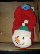 17 X PAIRS OF LADIES SNOWMAN SLIPPER SOCKS IN VARIOUS SIZES - PCK